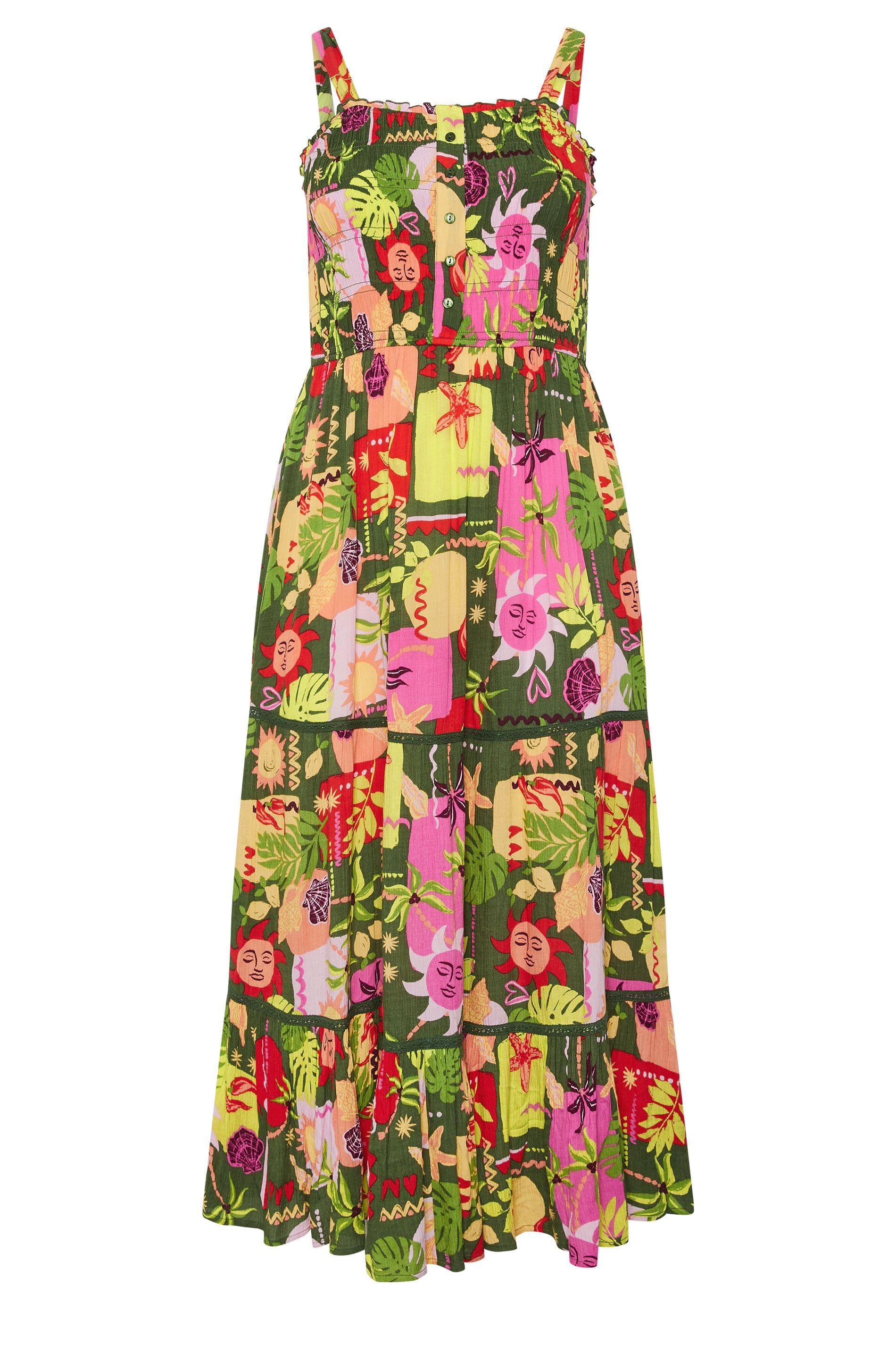 Yours Mixed Shell Placket Maxi Dress