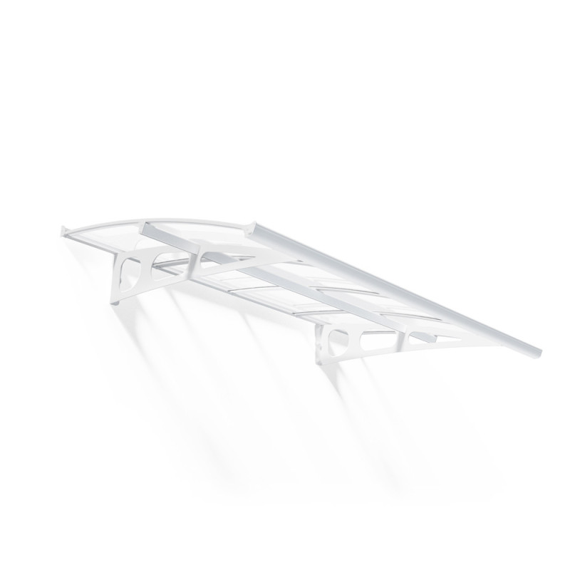 Marquise de porte Bordeaux blanche 223,5 x 140 cm CANOPIA