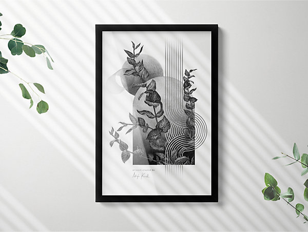 Fixations Murales Incluses Wallfluent 40x60 cm Noir Idéal pour Cadeau