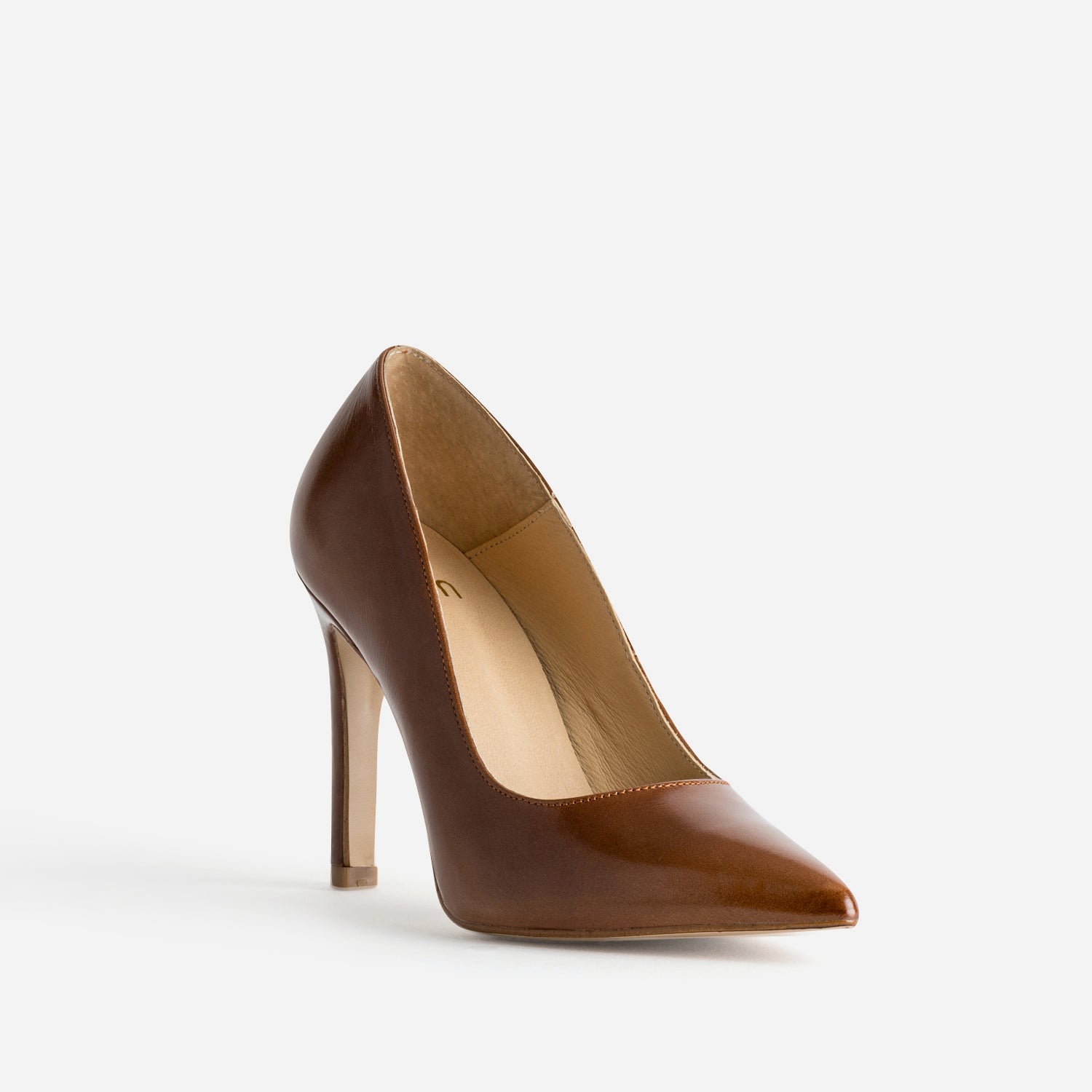 Stiletto cognac cuir