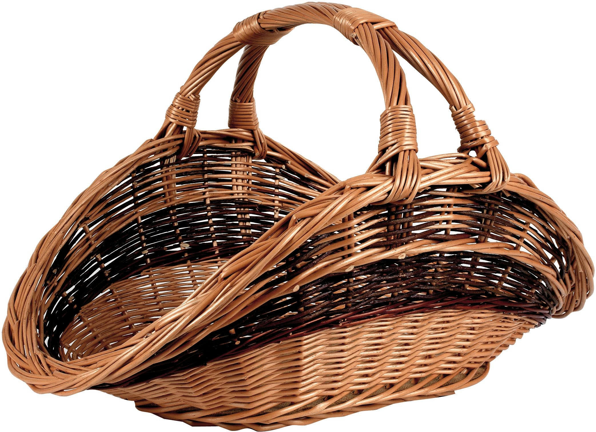 - Panier à bûches en osier buff bicolore