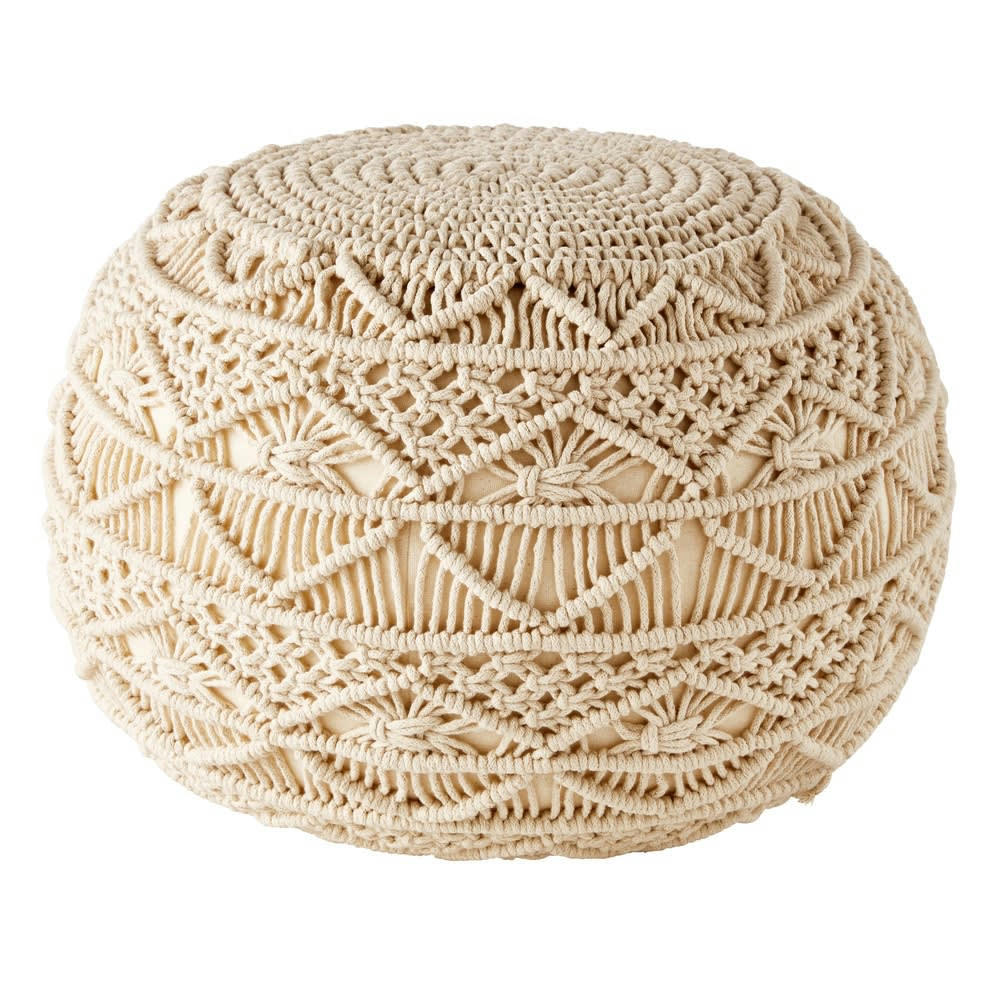 SARRIA - Pouf en coton macramé