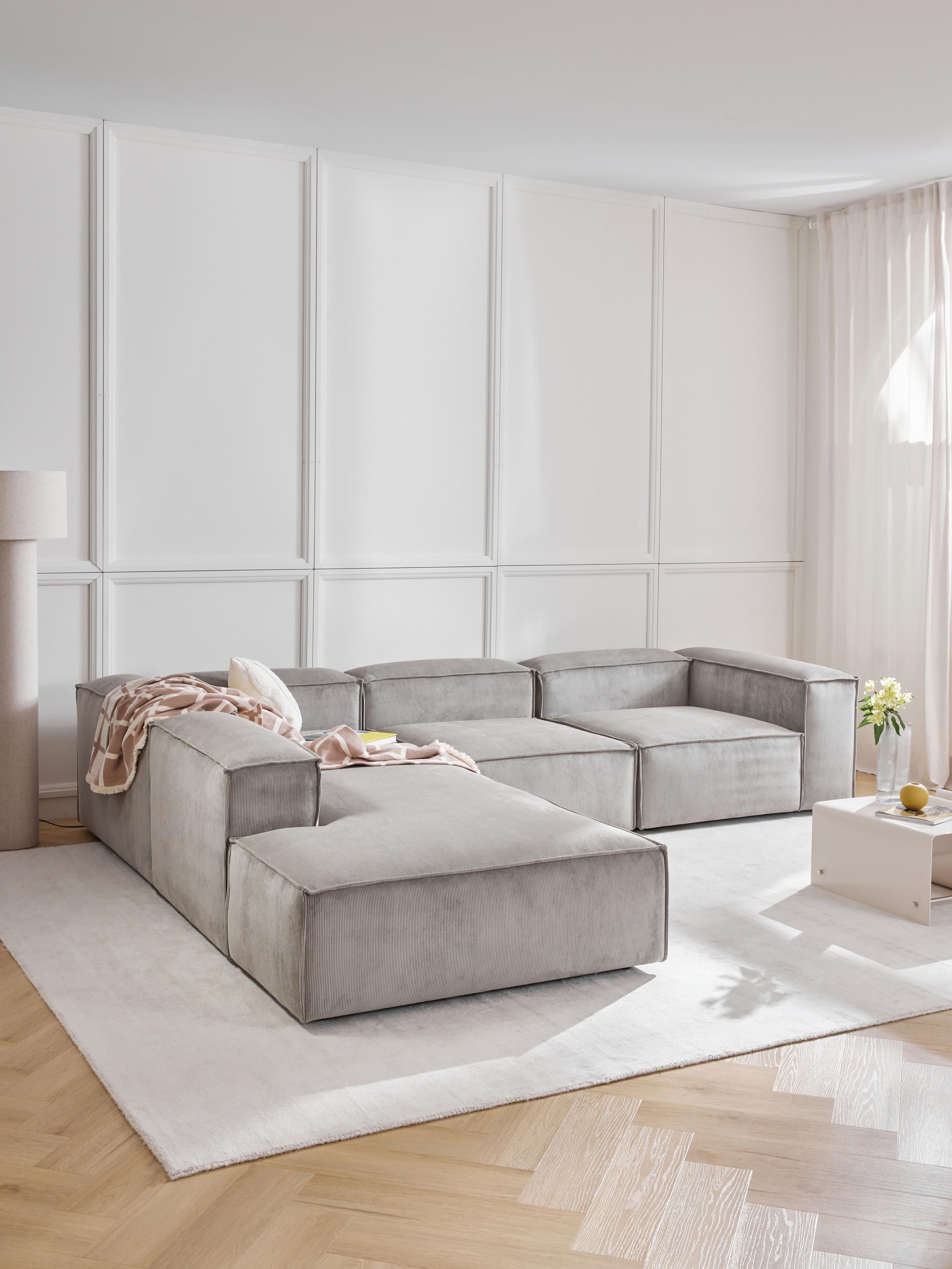 Modulares XL-Ecksofa Lennon (4-Sitzer) aus Cord