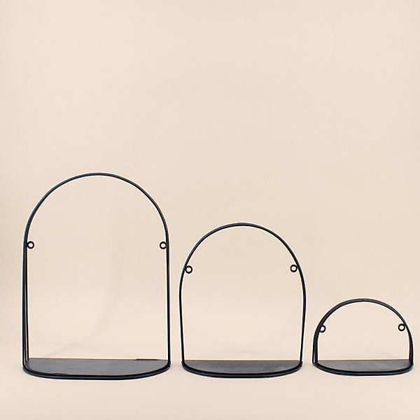 Etagère murale en métal noir 21x14cm