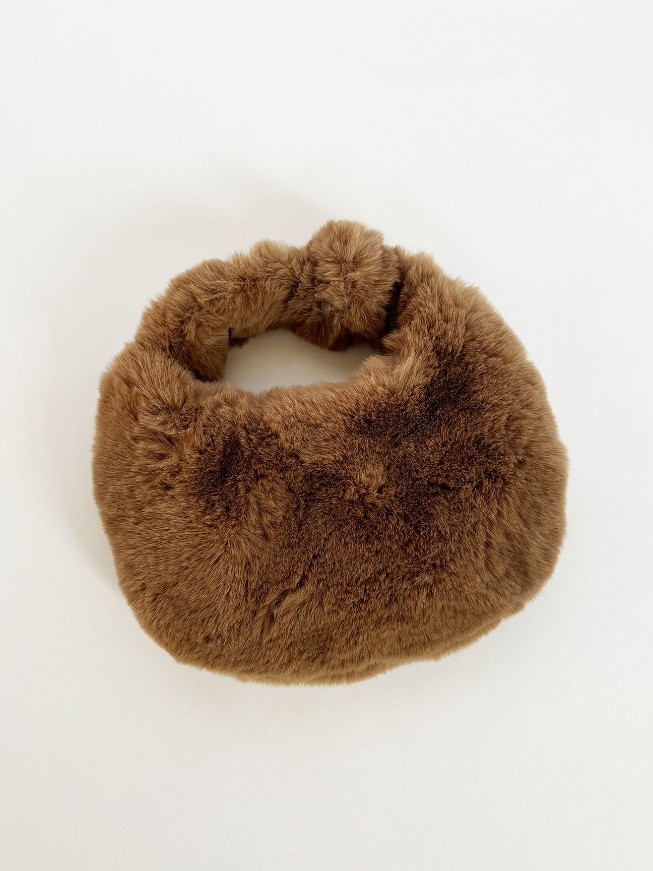 SVNX Faux Fur Soft Grab Bag in Brown