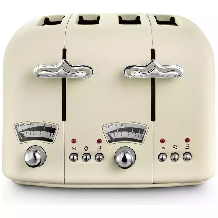 De'Longhi CTO4.BG Argento Flora 4 Slice Toaster - Beige