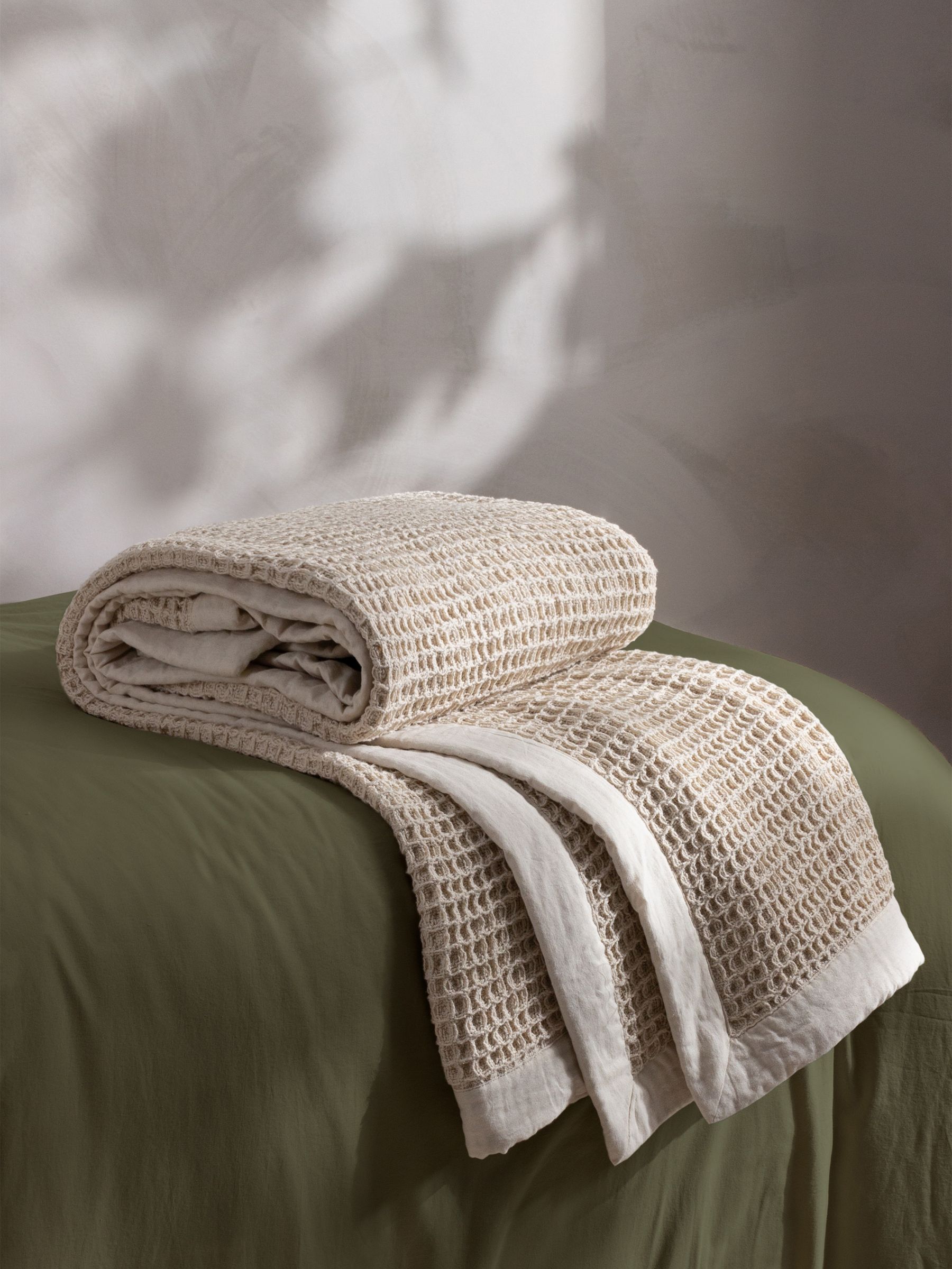 Yard Natural Canopy Waffle Textured 100% Cotton Throw