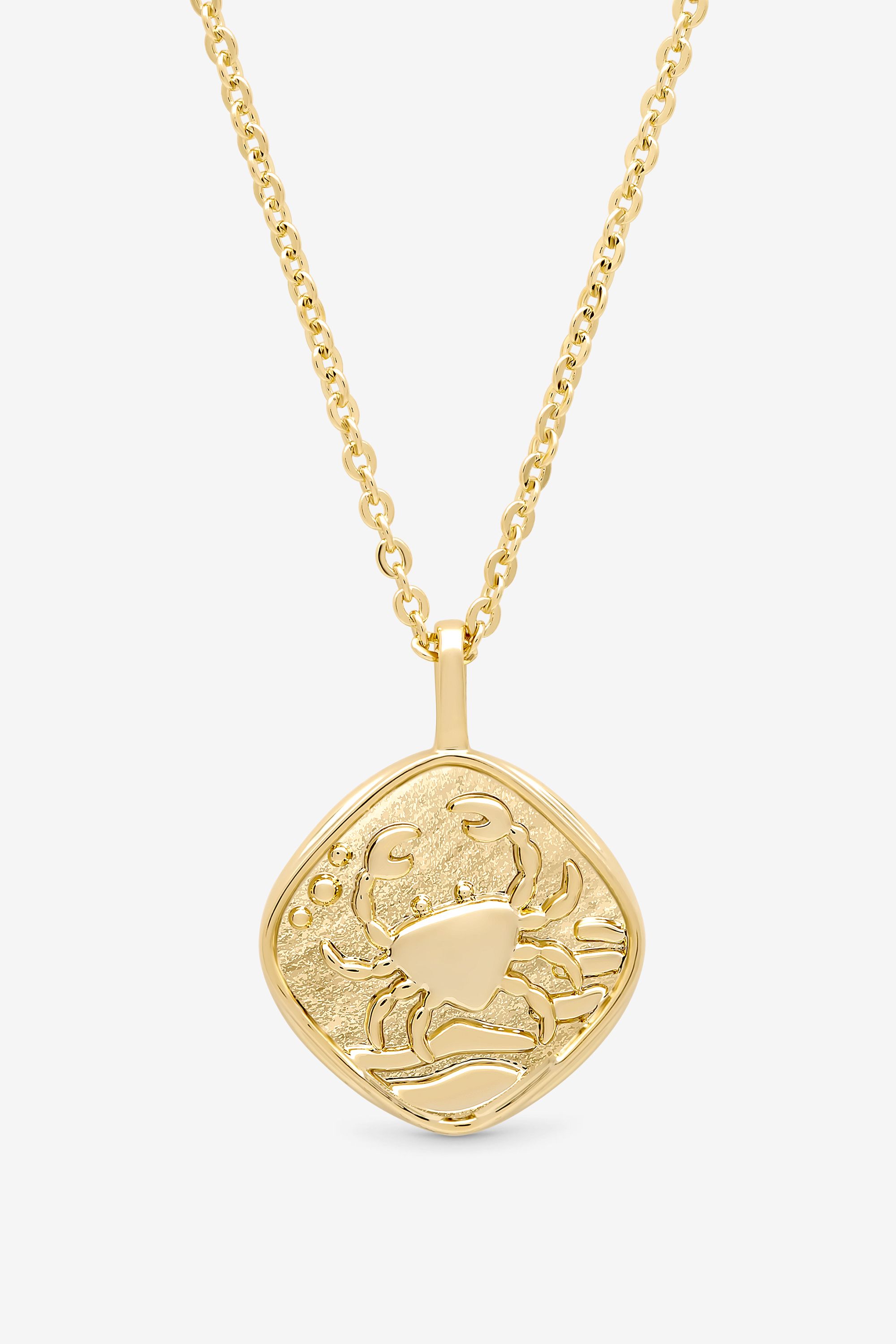 Jon Richard Gold Plated Molten Horoscope Pendant - Cancer