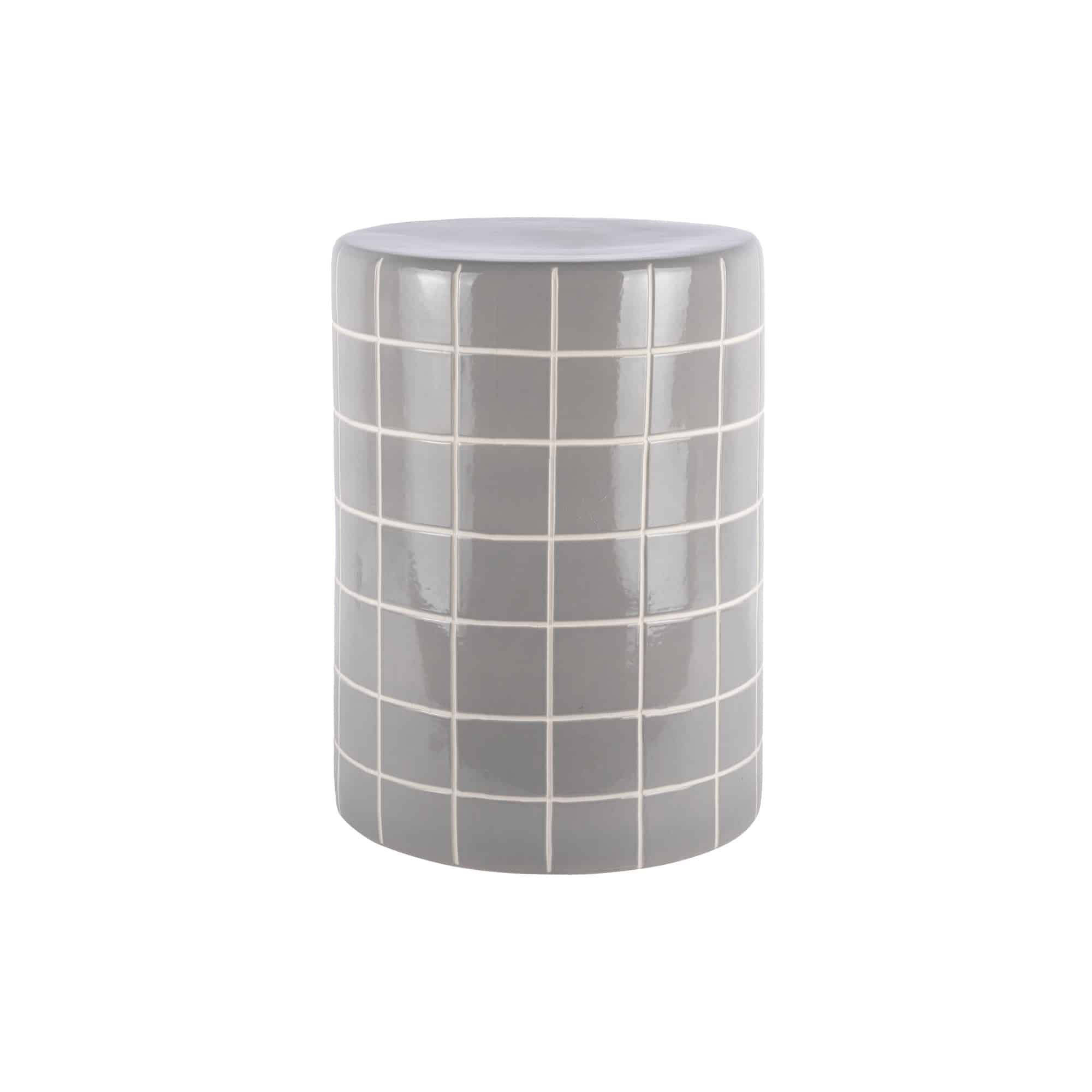 Leitmotiv bijzettafel Retro Tiles High - grijs - Ø33cm