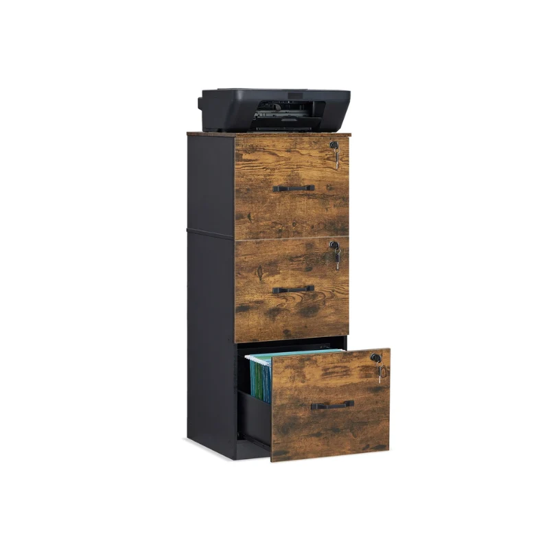 Caisson de bureau à 3 tiroirs verrouillables