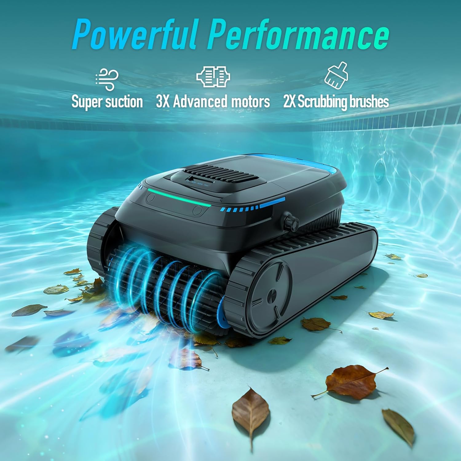AIRROBO Cordless Robotic Pool Cleaner for Inground & Above Ground Pools  Smart Zigzag Navigation  Floor  Wall & Waterline Cleaning  5000 GPH