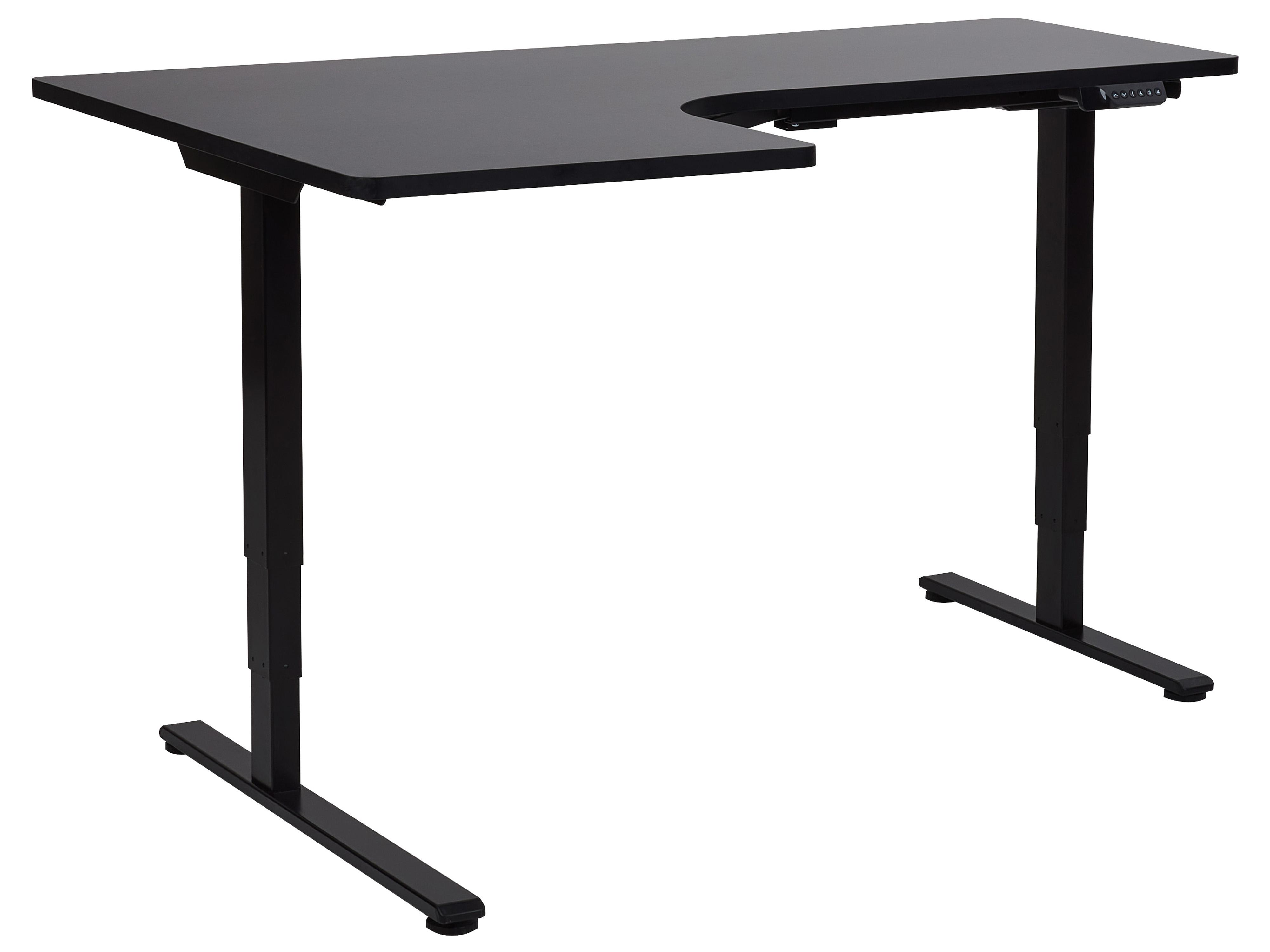 Electric Adjustable Corner Desk DESTINES Black 160 cm 109 cm Left Hand