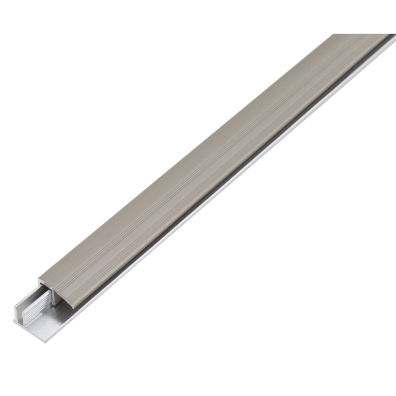 Profilé d'arrêt Duo en aluminium anodisé inox 22 x 13 mm 1 m ALBERTS