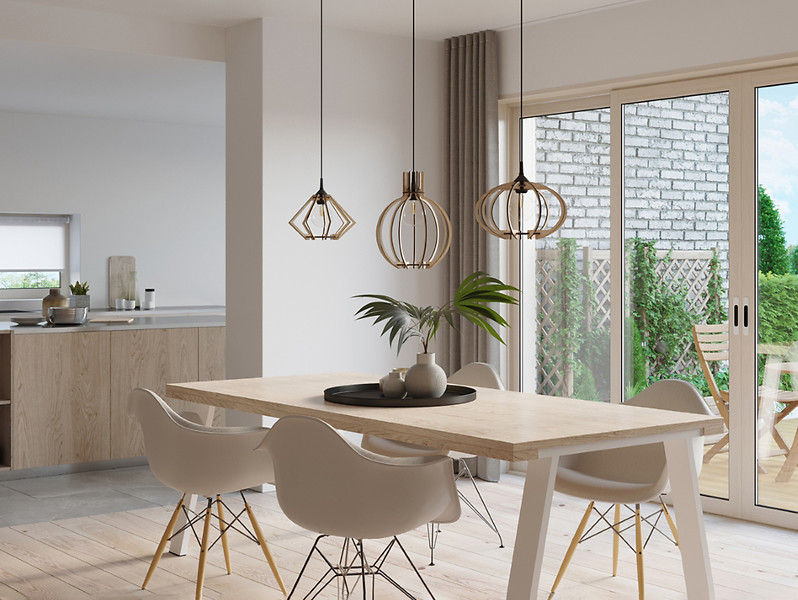 Lampa wisząca Arancia drewniana beżowa