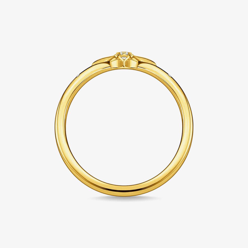 THOMAS SABO Gold Plated Cubic Zirconia Pave Star Ring TR2317-414-14-52