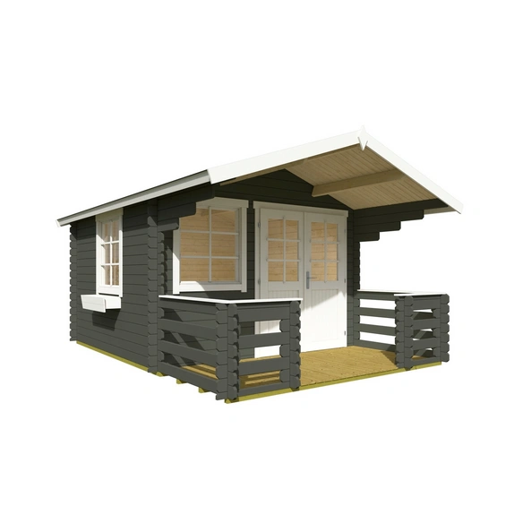 Gartenhaus »Lola«, BxHxT: 340,4 x 245,1 x 470 cm (Außenmaß inkl. Dachüberstand), grüngrau