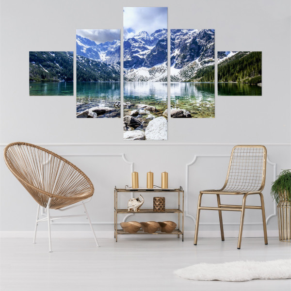 Obraz 5-Częściowy GÓRY Morskie Oko 150x90cm