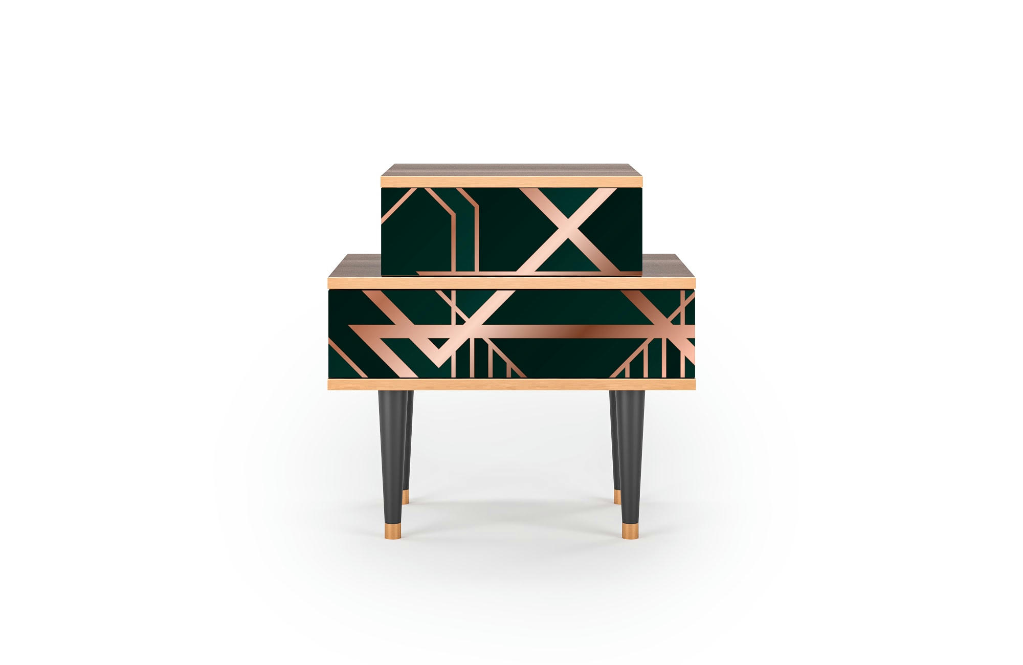 EMERALD GATSBY - Table de chevet vert 2 tiroirs L 58 cm