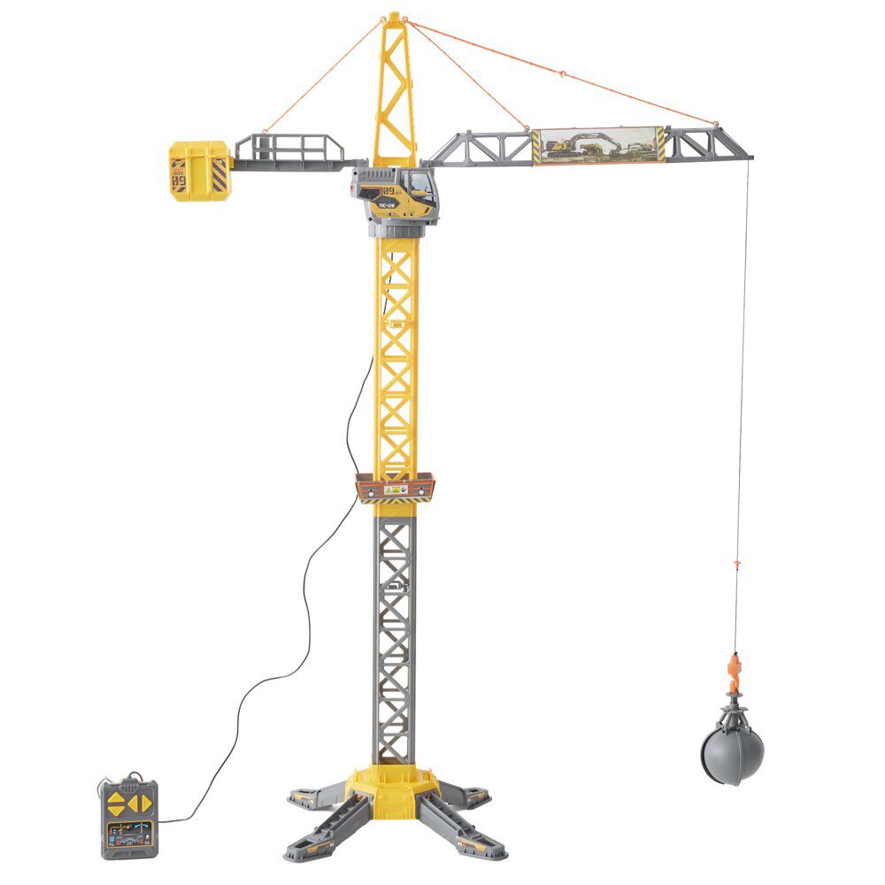 Grue télécommandée chantier plastique jaune H110cm