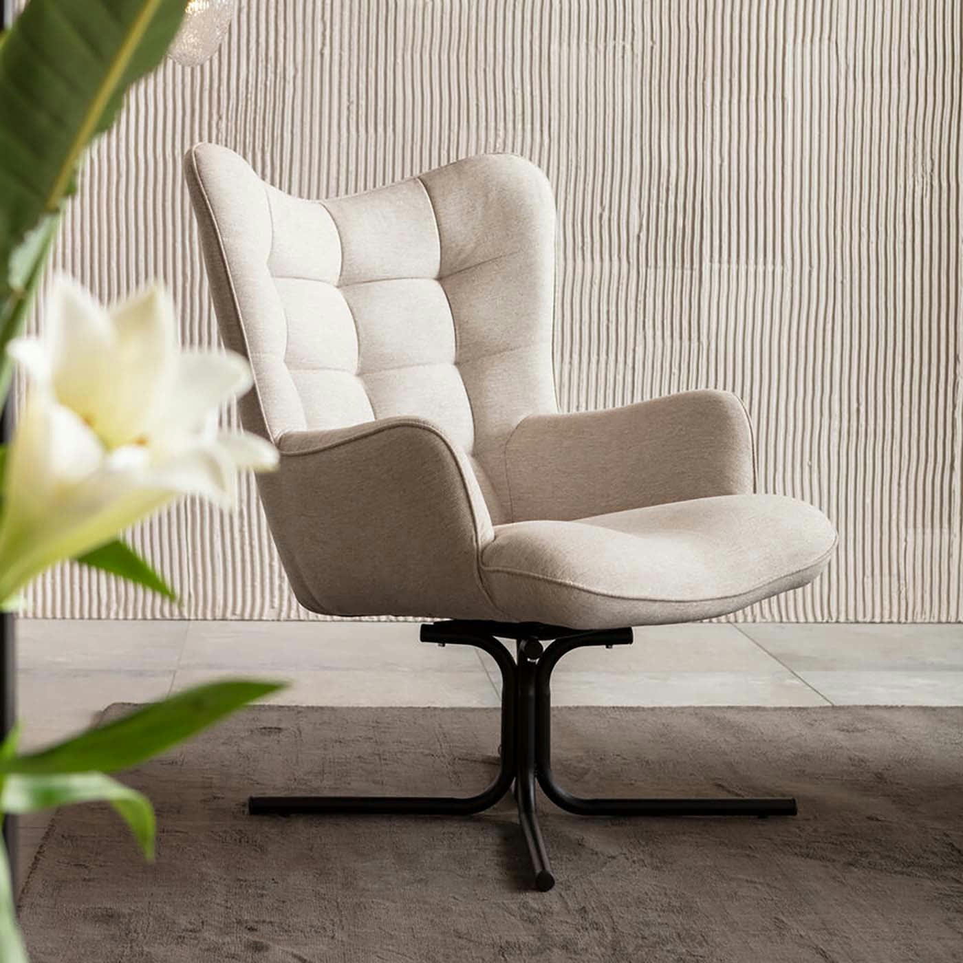 OSCAR - Fauteuil pivotant Oscar crème Kare Design