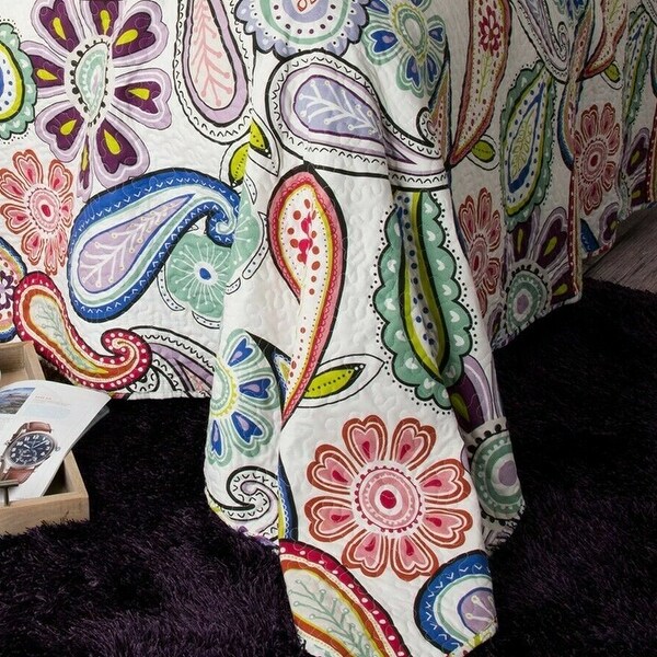 Paisley Floral Reversible Quilted Blanket Bedspread King