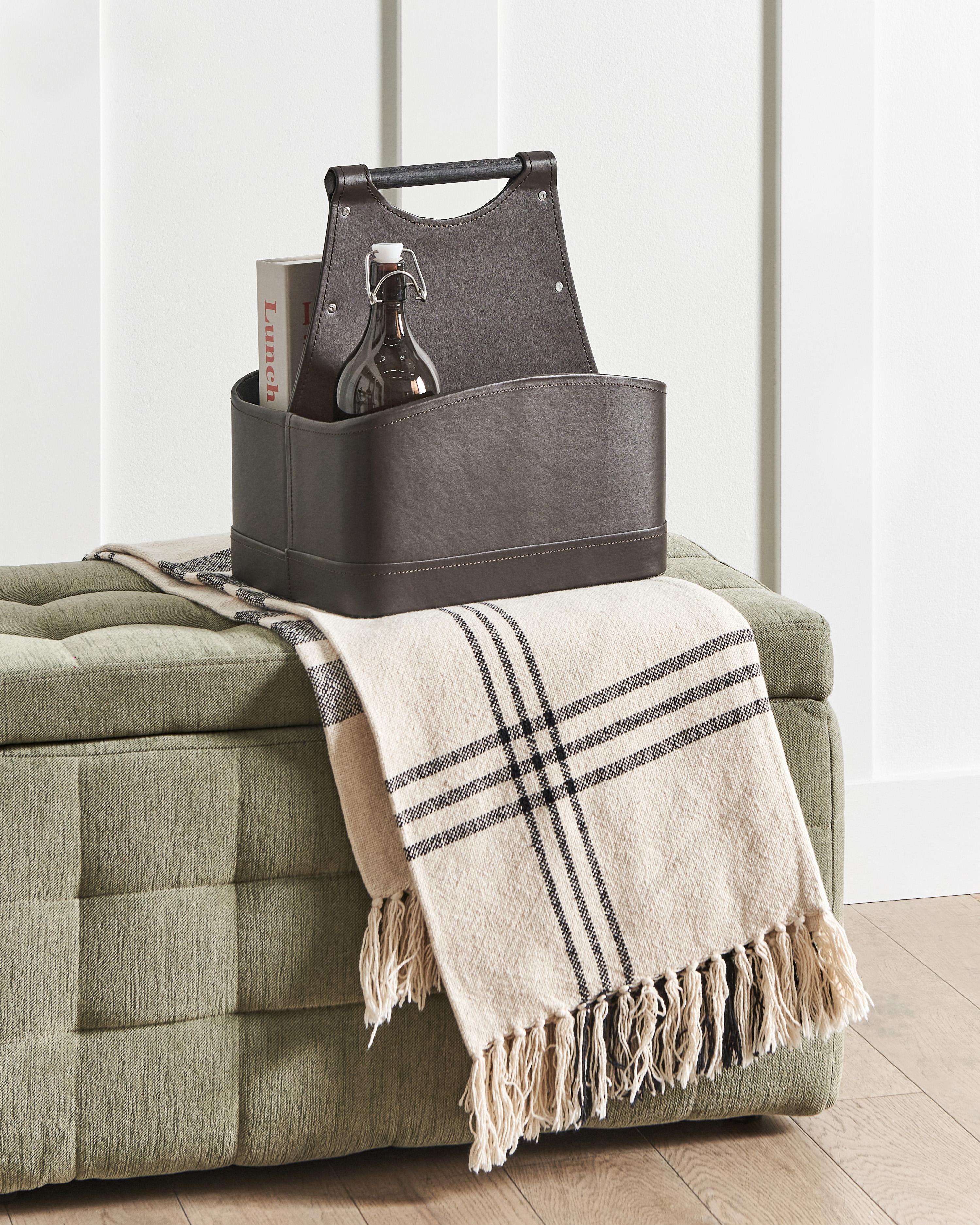 Basket URUK Faux Leather Dark Brown