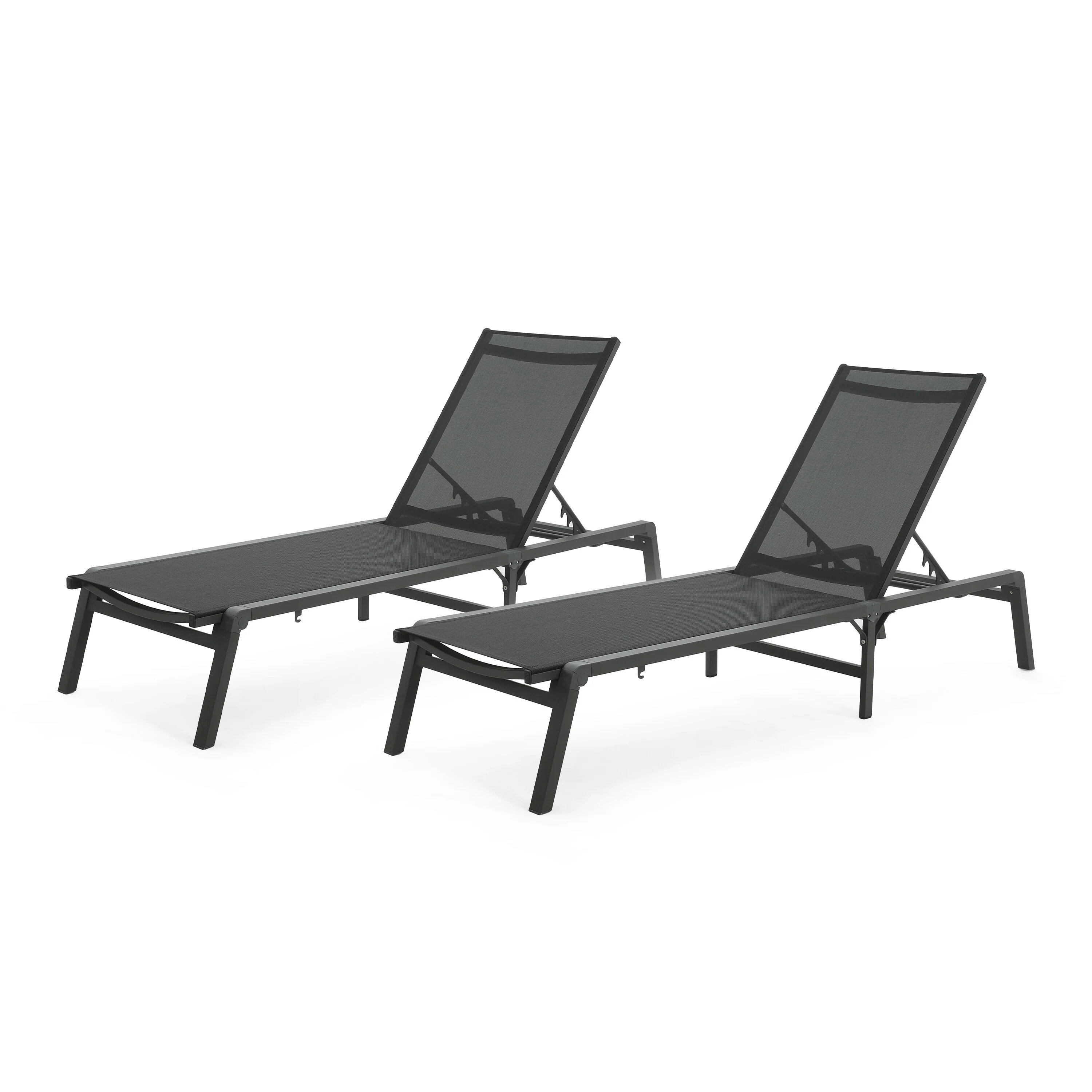 Savant Outdoor Aluminum Folding Chaise Lounge (set of 2) by Christopher Knight Home
