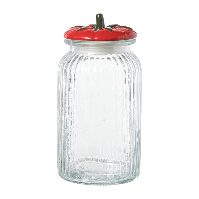 Voorraadpot tomaat - transparant/rood - 1.2 liter