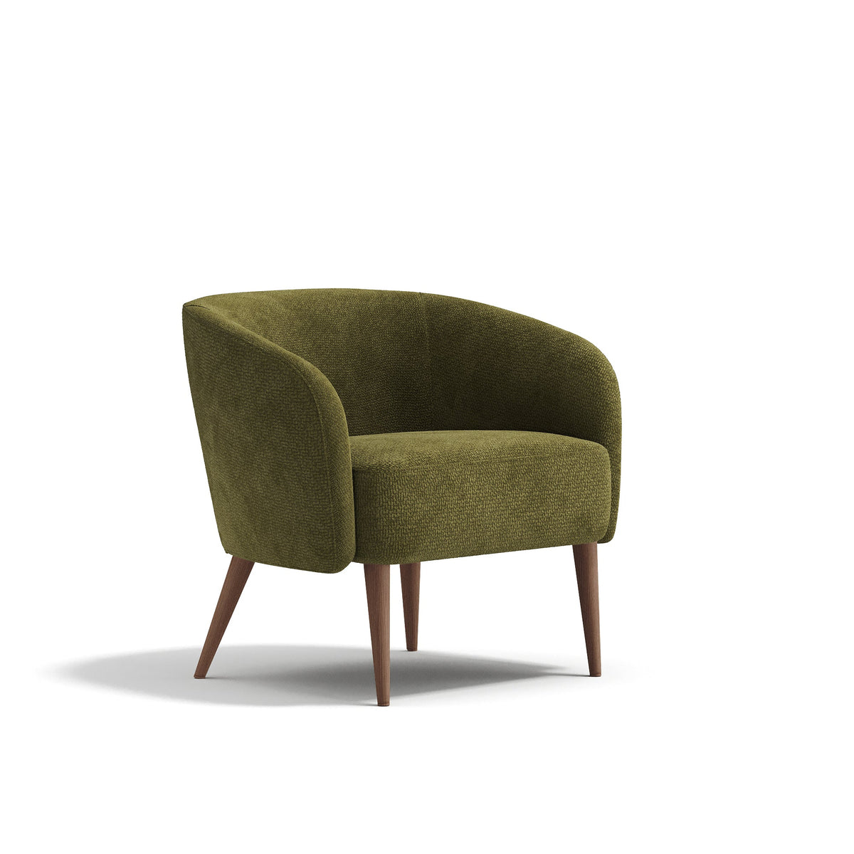 Premium Interiors - Leunstoel MILO - gekruld fluweel vintage groen 73.5cm