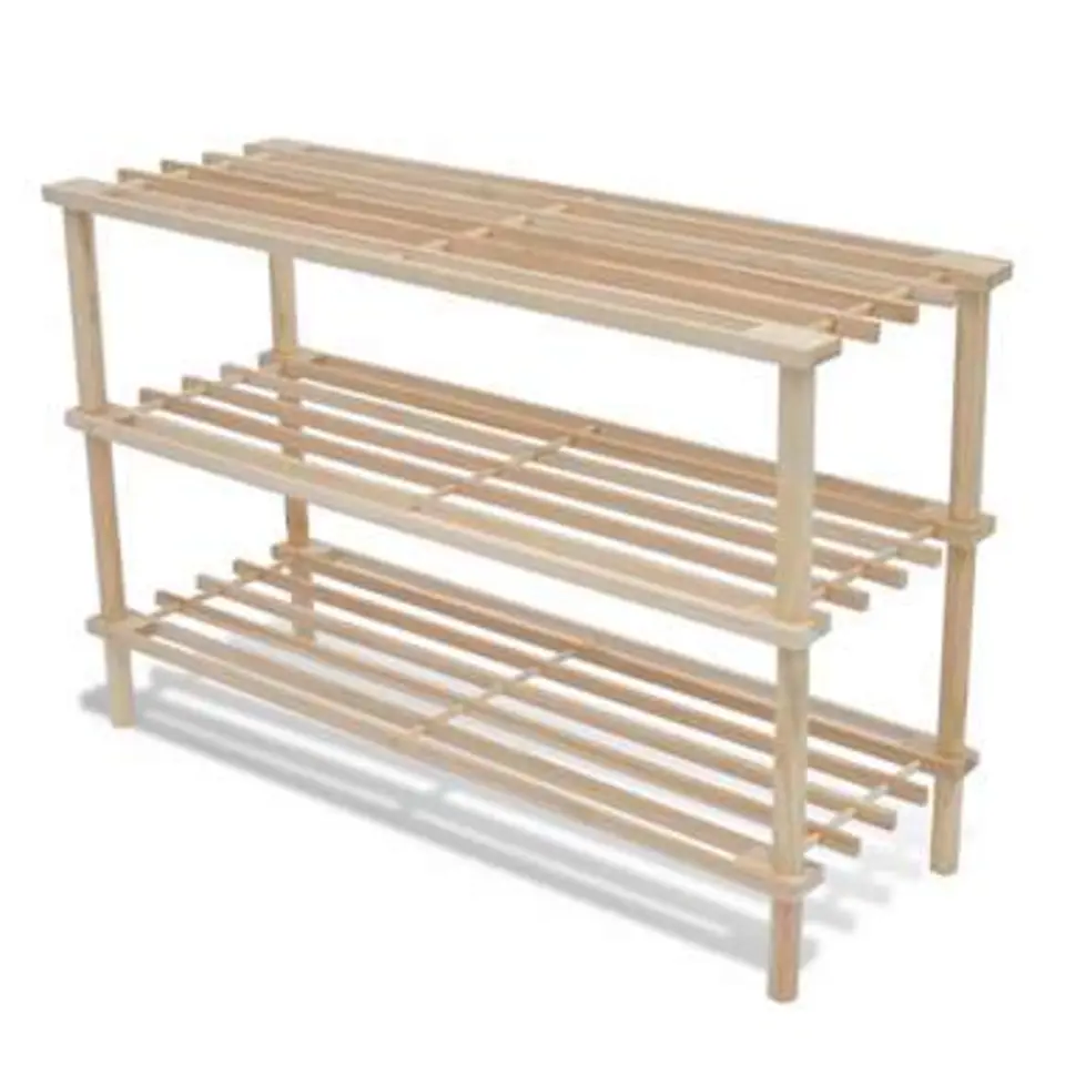 vidaXL - Houten Schoenenkast - Beige - Hout - 2 stuks