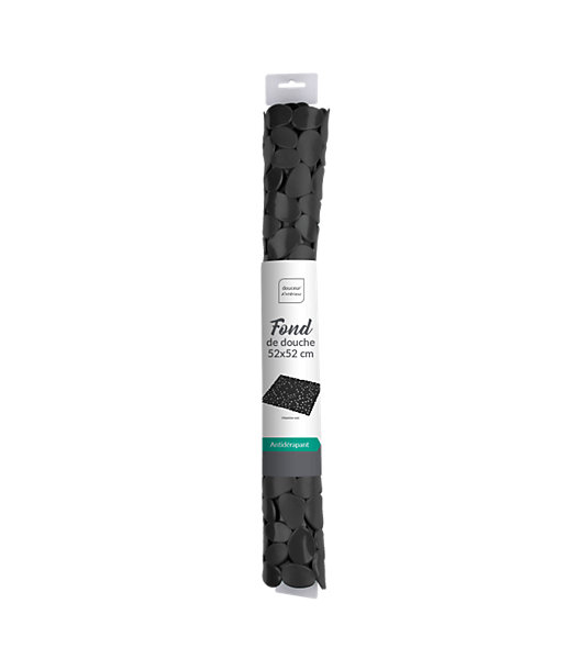 Fond de douche 52x52cm pvc uni noir - 52x52cm - Noir