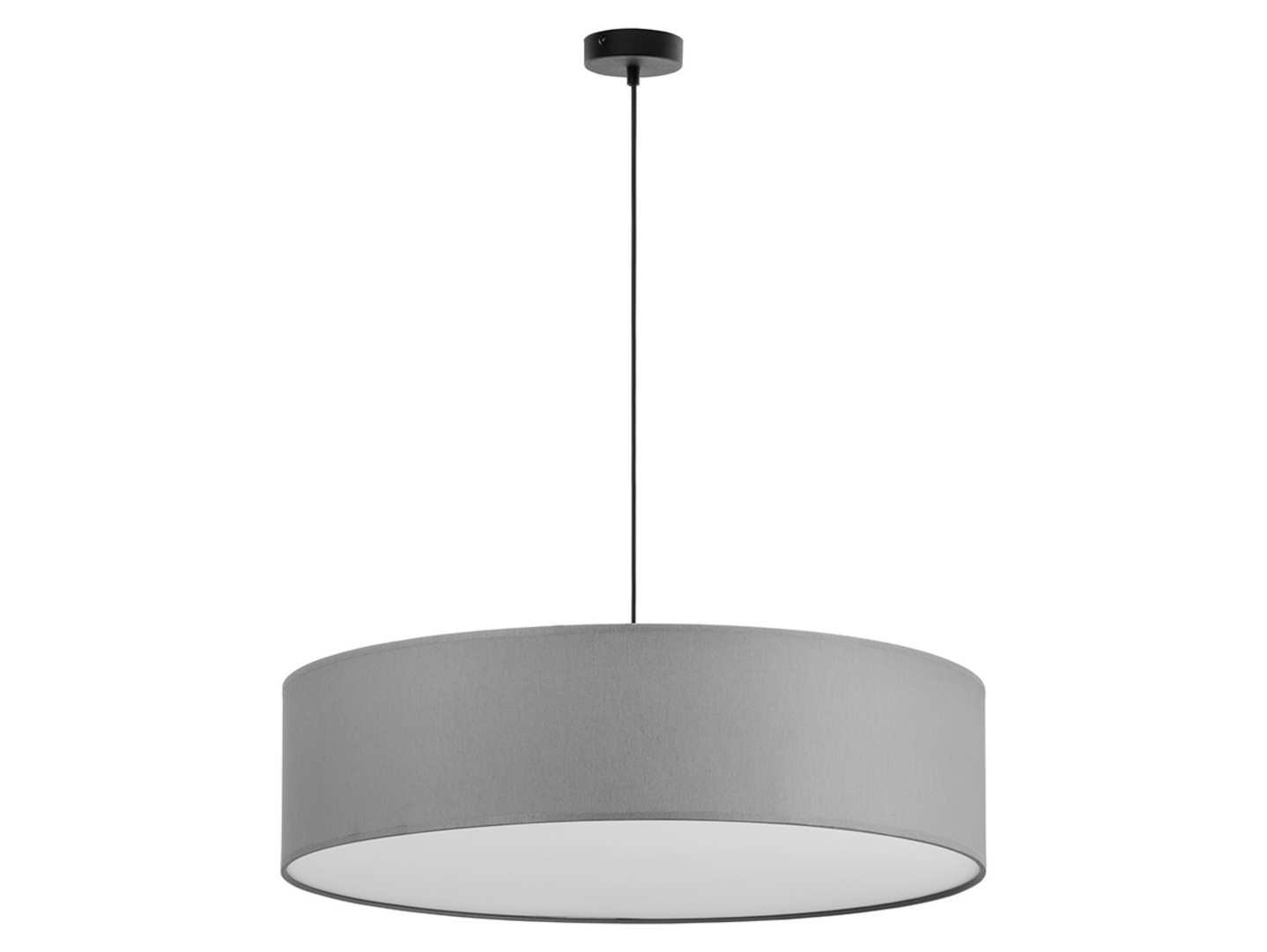 Lampa wisząca Rondo 3-punktowa tkaninowa szara