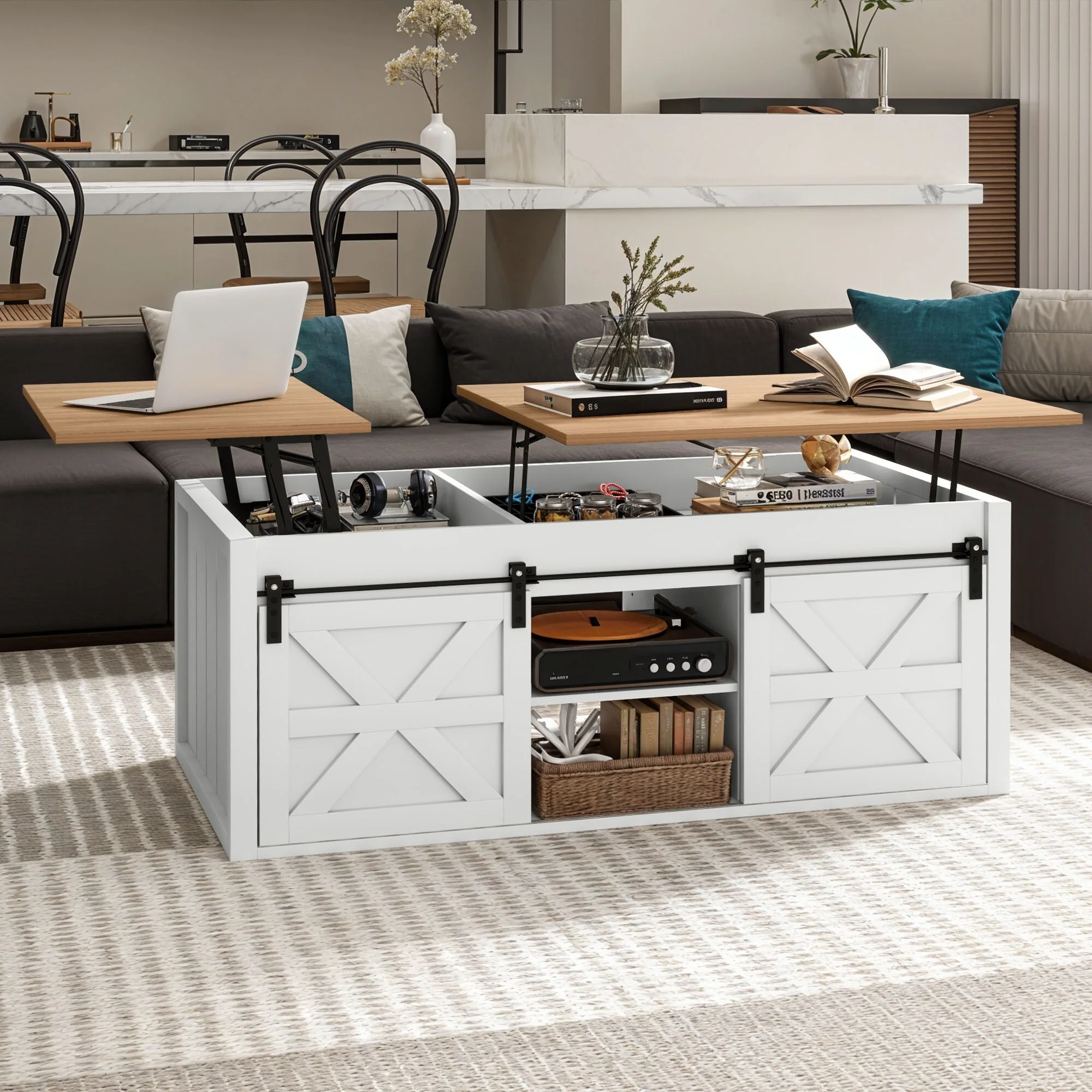 Moasis 48 Farmhouse Lift Top Coffee Table