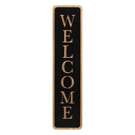 Dekoracja ścienna welcome 57x14 cm czarna/brązowa