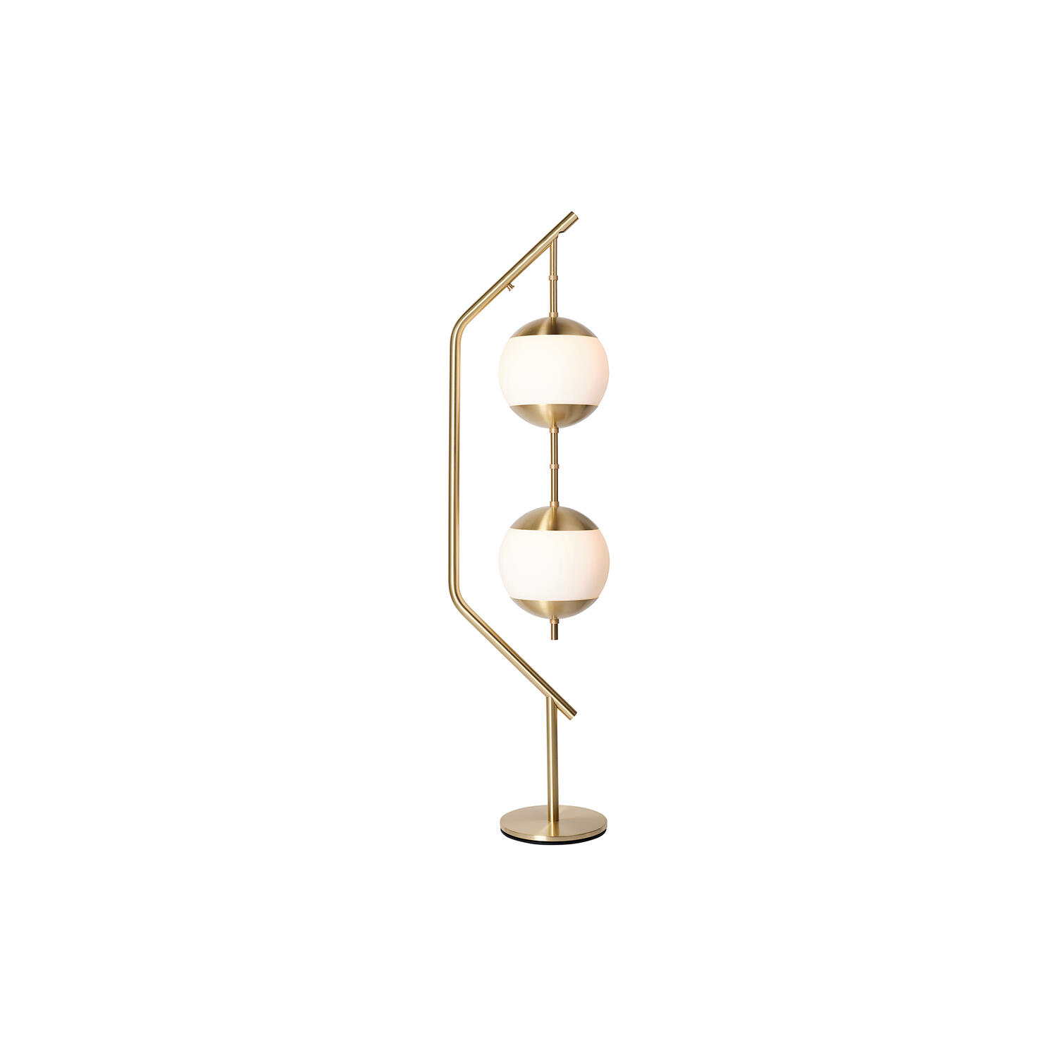 Monroe Floor Lamp, brass/opal