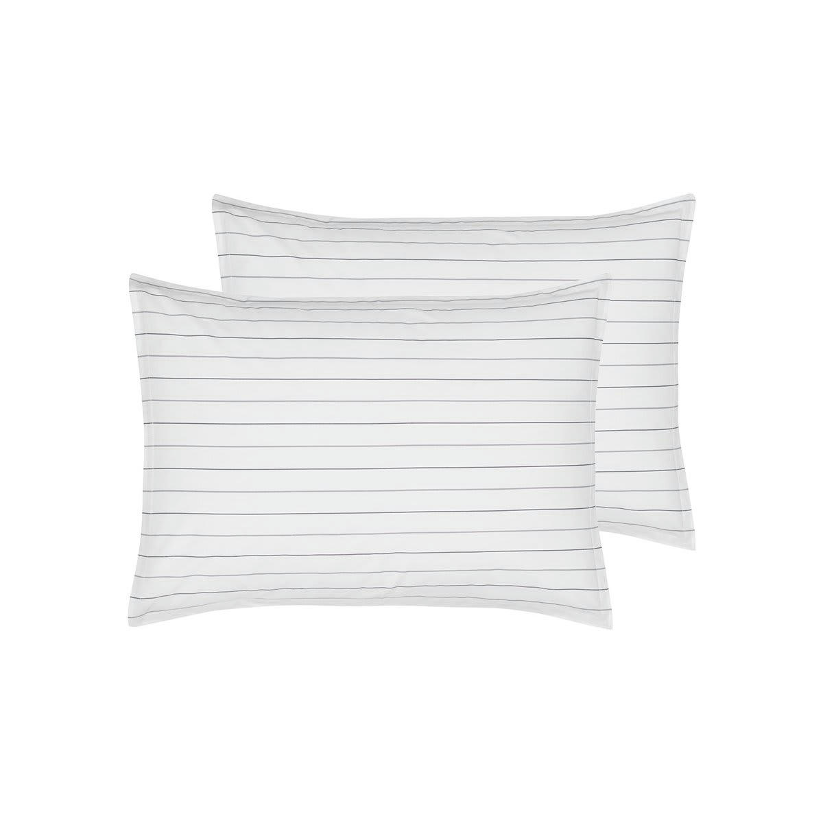 TOLSTA - 2 taies d'oreillers en percale de coton  anthracite 50x70 cm