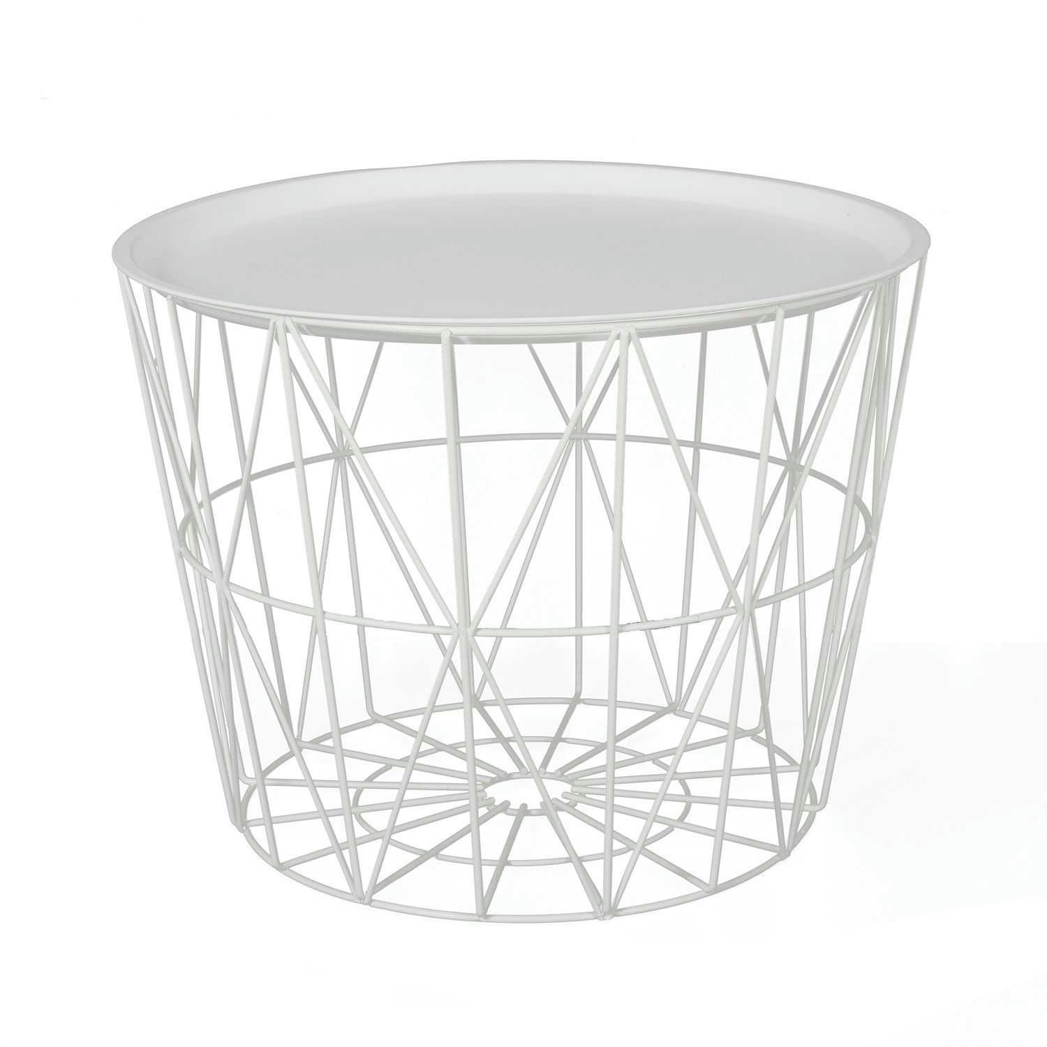 - Table filaire en métal blanc 50 cm