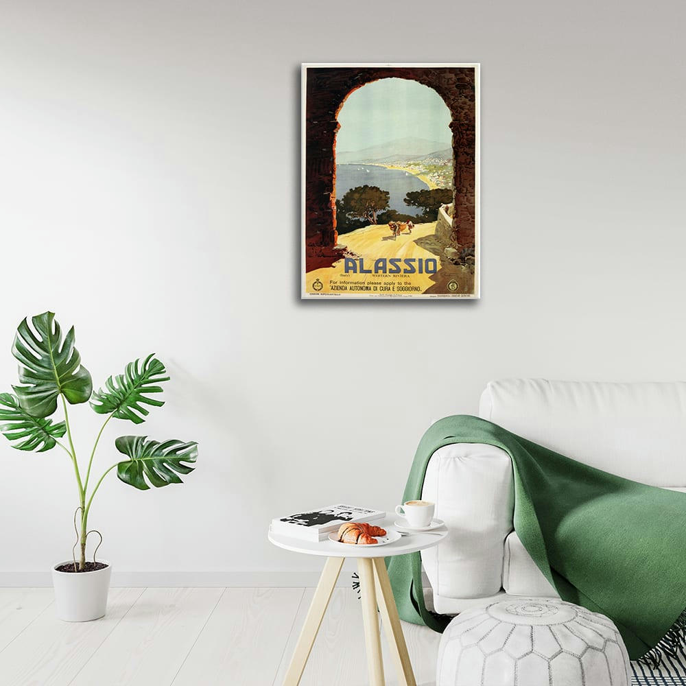 - Tableau affiche touristique vintage Alassio 50x70cm