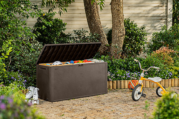 Coffre de jardin Emily en résine coloris marron - 270L - Keter