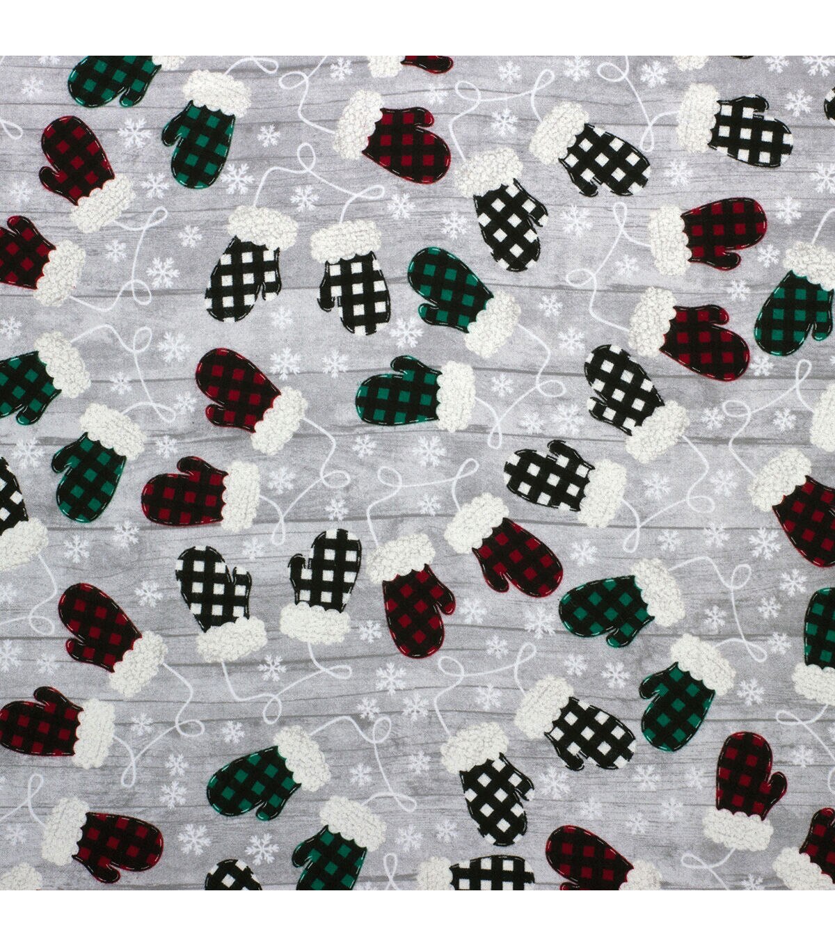 Buffalo Check Mittens Super Snuggle Christmas Flannel Fabric