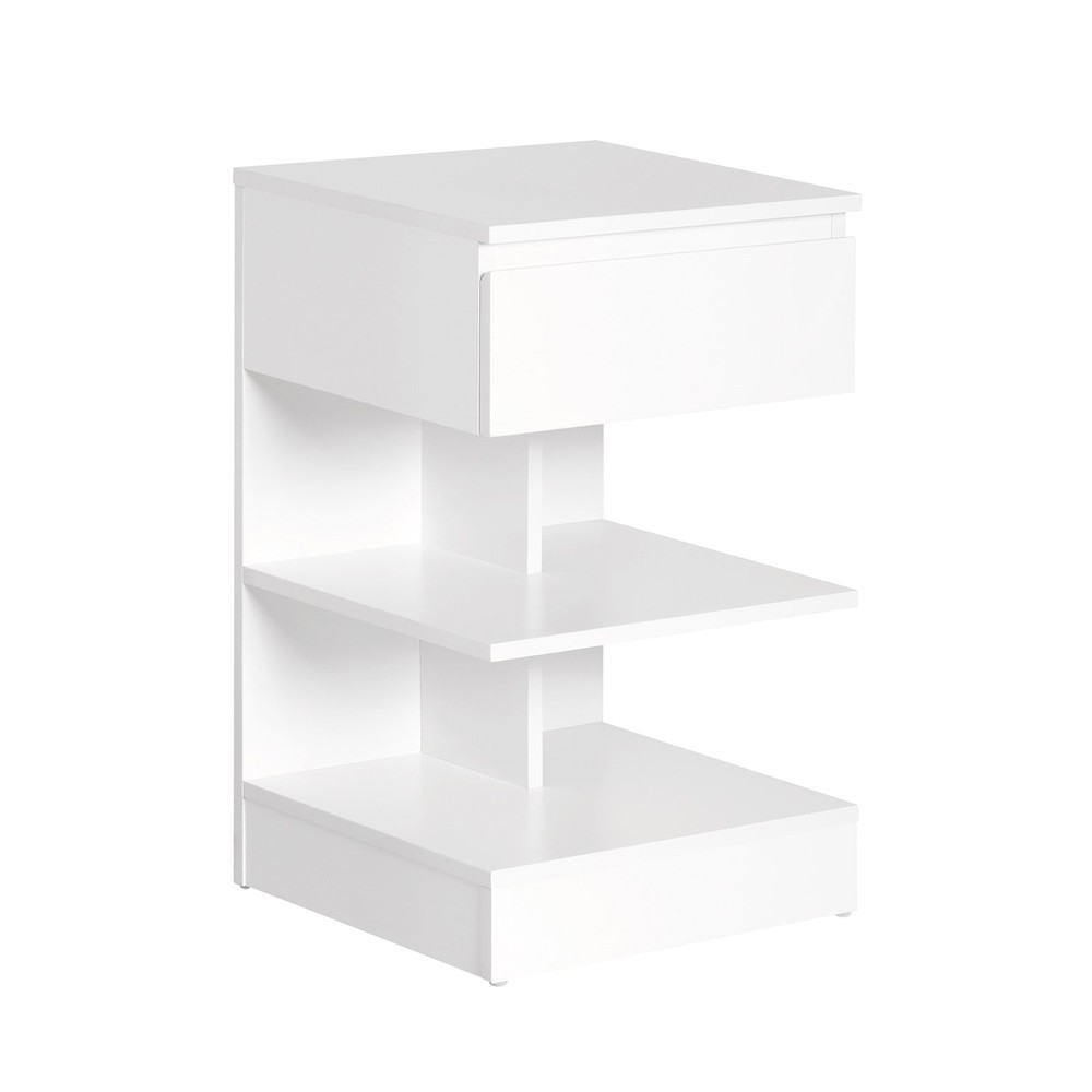 SoBuy Szafka nocna z jedną szufladą Biały 39x39x65cm Nowoczesny FBT49-W