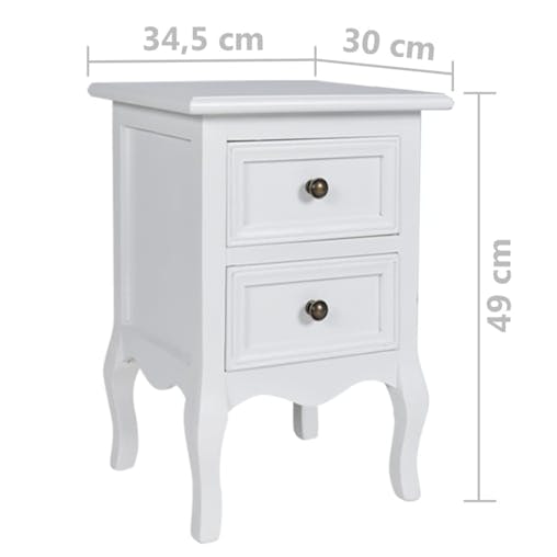 NNEVL Nightstands 4 pcs with 2 Drawers MDF White