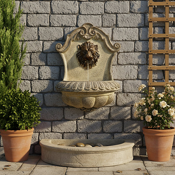 Fontaine murale Leon style antique avec LED 35x48,5 cm - Art-Pond