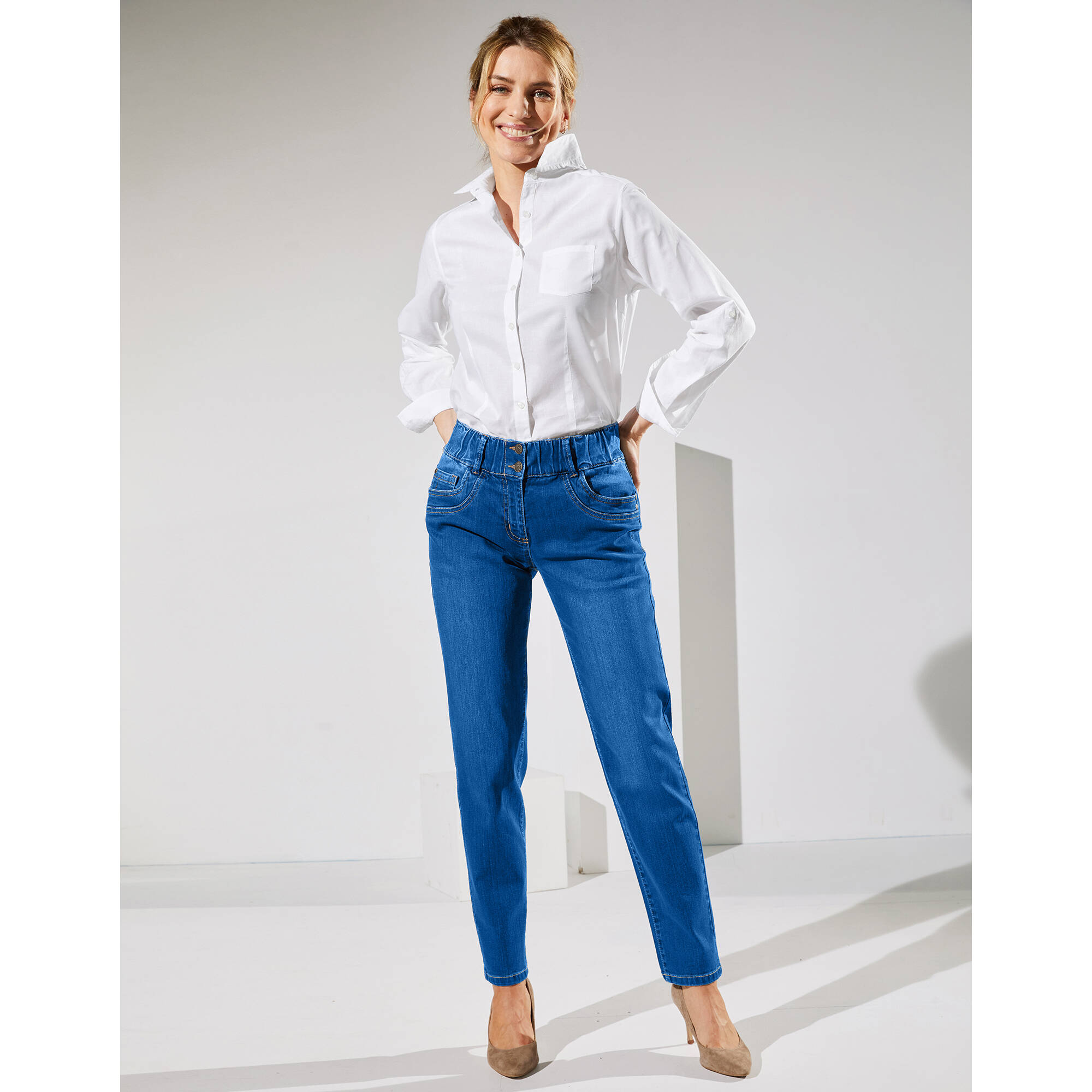 Jean mom taille élastiquée