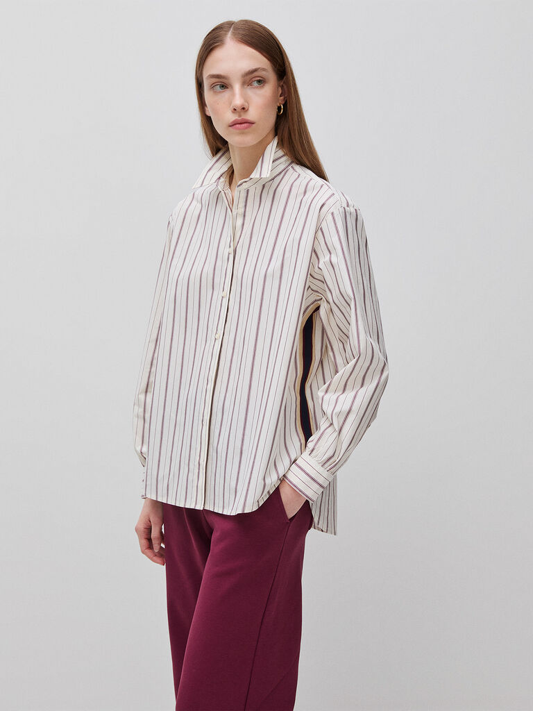 Striped shirt with side band