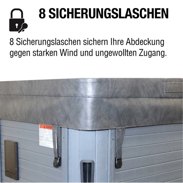 Whirlpoolabdeckung, 213 x 100 cm, braun, Ersatzabdeckung für Yukon Whirlpool