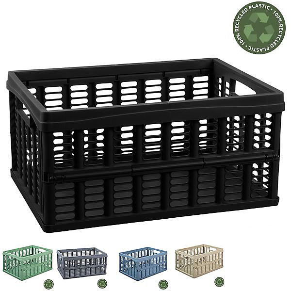 Casier pliant en plastique recyclé 32,5 litres - Noir