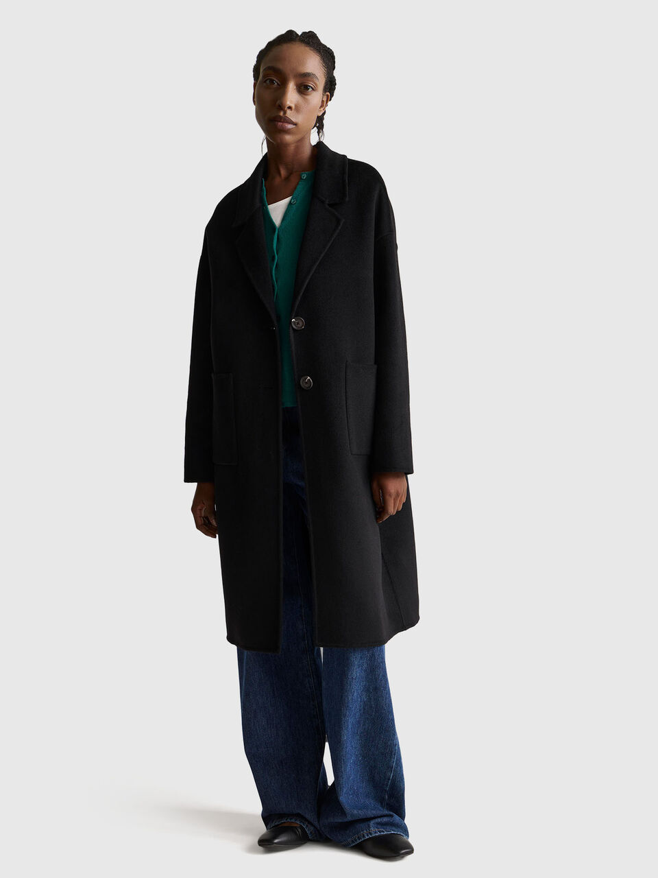Midi coat in wool blend