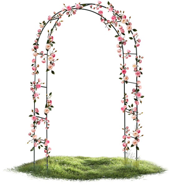 Pergola ogrodowa czarna łuk na kwiaty 240x140cm   kotwy Plonos