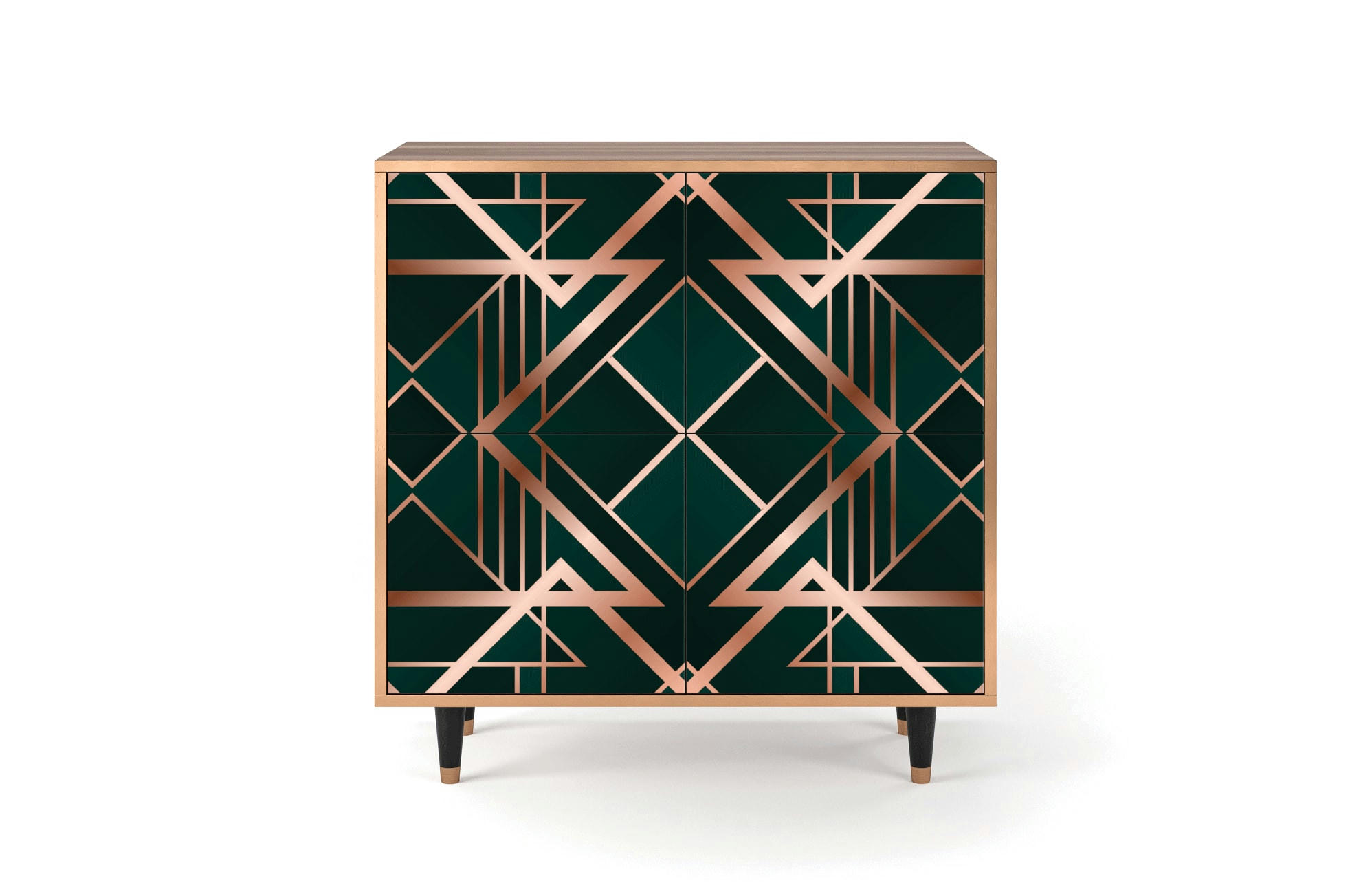 EMERALD GATSBY - Buffet  vert 4 portes L 94 cm